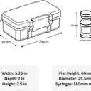 10ml and 30ml Vial Case - Travel Case with Space for Syringes and Skin Prep Wipes - Fits Six 10ml Vials and One 30ml Vial