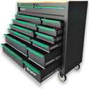 13-Drawers Rolling Tool Cart with Wood Worktop,Brake Casters,Lock & Key,Heavy-Duty Steel Tool Cabinet Storage, for Home,Garbge or Workshop Use