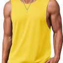 MAGCOMSEN Men's Tank Tops Workout Gym Sleeveless Shirts Moisture Wicking Breathable Muscle Shirt Casual Summer Tanks (Yellow)