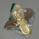 OYOANGLE Women's Metal Ring Flip Flops Metallic Open Toe Comfy Vacation Dressy Slide Sandals Gold 9