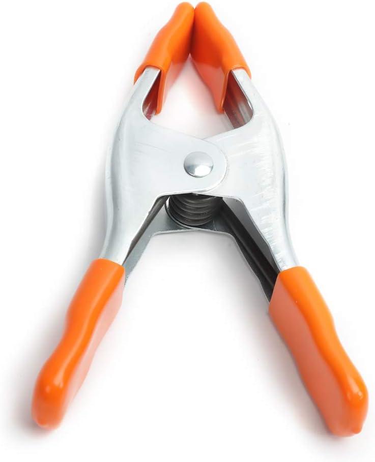Adjustable Clamp Co Jorgensen 3202-HT 2-Inch Spring Clamp with Handle and Tip,Silver/Orange (1 Count (Pack of 1))