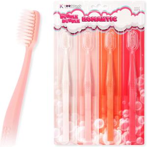 2 x SANGSI Embossed Bristle Toothbrush, Soft Toothbrushes for Adults - Sensitive Teeth and Gums Care - Perfect Travel Essentials  Bubble Bubble Romantic Pack of 4