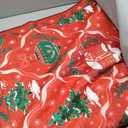 Christmas Runner Rug 5x7 Washable Rug for Hallway Kitchen Bedroom, Christmas Home Decor, Holiday Print Carpet, Low Pile Mat with Non Slip Backing, Red Christmas Tale Pattern