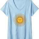 Womens ARGENTINA FLAG ARGENTINE SUN SOL DE MAYO V-Neck T-Shirt.L
