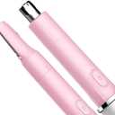 2 x TOUCHBeauty Ear Nose Hair Trimmer and Eyebrow Trimmer for Women 2in1 Facial Hair Removal Set with Dual Trimmer Head Battery Operated Battery Included Pink Color TB-1458