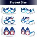 Liliful 32 Pcs Shark Party Eyeglasses Kids Shark Paper Eyeglasses Ocean Sea Glasses Ocean Animal Paper Glasses Photo Booth Props Under The Sea Party Supplies for Kids Boys Girls