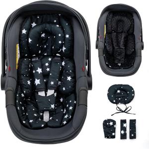 THE KENKYO Infant Insert with Extra Headrest, Adjustable Baby Car Seat Head Support with Shoulder Pads Set, Breathable Air Mesh Car Seat Insert for Newborn