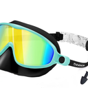 Vvinca Swim Goggles with Nose Cover, 1 Pack Wide View Diving Mask Anti-Fog UV No Leak Toddlers Swimming Goggles for Kids 3-15