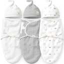 KeaBabies 3-Pack Swaddles for Newborns, Girls, Boys with Hats - Organic Soft Baby Sleep Sacks, Breathable Baby Swaddle 3-6 Months Beanies Set, Premie Infant Sleep Sack 0-3 Months (Nordic)