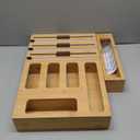 9 IN 1 Bamboo Foil and Plastic Wrap Organizer for Kitchen Drawer, Plastic Bag Organizer Organization and Storage, Food Storage Bag Organizer with Labels for Quart Gallon Snack Sandwich Bag (Natural)