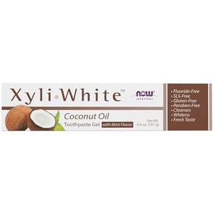 NOW Foods Solutions, Xyliwhite™ Toothpaste Gel, Coconut Oil, Cleanses and Whitens, Cool Coconut-Mint Taste, 6.4-Ounce