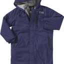 TYR Hydrosphere Tech Youth Swim Parka - Highly Wind and Water-Resistant Swimming Cover Up for Girls, Boys - Warm Fleece Lining, Multiple Pockets for Training and Competition - Large, Navy 