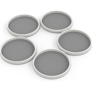 Simple Houseware 12-Inch Lazy Susan Spice Organizer Rotating Tray, 5-Pack (White)