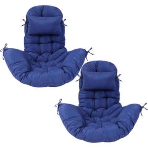 Tudomro Egg Chair Cushion Filling 2.58 kg Replacement Rocking Wicker Chair Cushions High Back Swing Hammock Egg Hanging Cushion Thicken for Indoor Outdoor Patio(Navy Blue,2 Pcs)