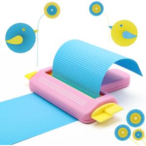 Paper Crimper for Crafts, Pletpet Small Paper Crimper Tool Wave Shape Making Tool for DIY Arts Card Stock and Scrapbooking Decoration Making Pink