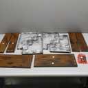 YINMIT Wooden Display Riser Stand, Tiered Perfume and Cologne Organizer Stand, 4 Tier Spice Rack Organizer, Rustic Display Shelf for Candles (4 Tier, 2 Pack) (4 Tier,2 Pack,Brown)