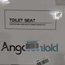 Black Elongated Toilet Seat Natural Wood Toilet Seat with Zinc Alloy Hinges, Easy to Install also Easy to Clean, Scratch Resistant Toilet Seat by Angol Shiold (Elongated, Black)