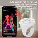 Tiktok Scrolling Ring, Bluetooth Camera Remote Control, Scrolling Ring Remote for iPhone TikTok FB YouTube IG Android Phone, Fingertip Wireless Scroller Page Turner (White)