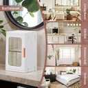 Mini Storage Cabinet with Doors and Shelves Countertop Cabinet Bathroom Storage Kitchen Cabinet with Adjustable Shelf Cabinet Organizer Toilet Paper Linen Closet 1 Layer(White)