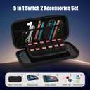 Carrying Case for Nintendo Switch 2, Hard Shell Portable Travel Slim Bag,Accessories Bundle Kit for Nintendo Switch 2 Accessories TPU Case for Switch 2,12 Card Slots,4X Joystick cap,Screen Protector