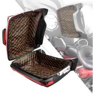 King Tour Pack Liners Touring Pak Inserts Fit for Harley Touring Electra Road King Street Glide Ultra Limited 2014-Later (Floral Orange Stitching)