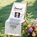 Reserved Memorial Wedding Chair Sign wedding sign with Photo Pasting Function Cotton Linen Fabric Wedding Reserved Seat Decor Save a Seat for Someone In Heaven
