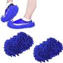 Home Mop Sweep Floor Cleaning Duster Cloth Housework Soft Slipper SY (4 Pair/Blue)