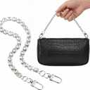 Hinly Bag Chain Charms 13.4 Inch Silver Vintage Rhinestones Purse Charms Strap Chain Replacement Accessories for Women's Crossbody Shoulder Wallet Purses Handbags Decoration