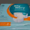 WhyWorry Adult Diapers with Tabs, Disposable Incontinence Briefs for Women & Men with Maximum Absorbency, Adult Briefs for Incontinence Overnight, Odor Control, Unisex, Large, 15 Count