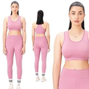 2 piece workout sets for women - High Waisted Leggings & Sports Bra Womens 2 piece workout set for Yoga, Gym (Medium, Dusty Pink)