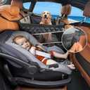 MIXJOY Dog Car Seat for Large Medium Dogs, Back Seat Extender for Pets, Waterproof Pet Carseat for Medium Sized Dog, Hammock for Pet, with Storage Pocket for Cars/SUV/Truck(L-28 * 22 * 20.5in)