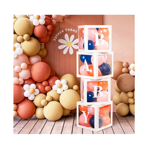 Regal Decorations Baby Boxes with Letters for Baby Shower, Baby Shower Decorations with 4 Balloon Boxes for Gender Reveal Baby Shower Decorations With Golden, Green And White Ballons