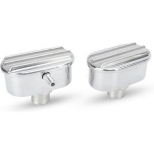 Raguso 6100FP Aluminum Antirust Polished Oval Shape Valve Cover Breather PCV Finned Valve Cover Breather Aluminum Valve for Replacement