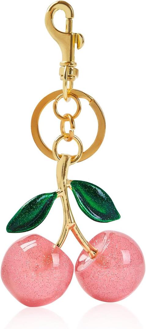 3 x Cherry Keychain Bag Charms Cute Purse Charms for Handbags Cherry Accessory Gifts for Women