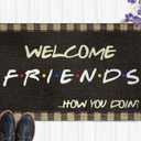 onwq Welcome Friends Funny Quotes Gift for Friends Decoration Doormat Kitchen New Home Entry House Bedroom Entrance Rugs Rubber Non-Slip Front Floor Porch Indoor/Outdoor Door Mats 30"X18"