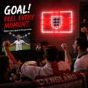 England Flag Soccer Neon Sign, USB LED Neon Light for Soccer Fan Room Decor with Hanging Chain & Wall Anchors, 17.7x12.2 Inch, England Game Day Wall Light for Bedroom, Bar, Party, Watch Party Decorations