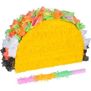 Taco Pinatas -Mexican Pinatas with Bat and Hanging Loop-Taco Pinatas for Fiestas, Cinco de Mayo Decorations, Mexican Themed Party, Girls Kids Taco Bout Parties Festival Birthday Party Favors Supplies