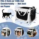 Extra Large Cat Carrier for Large Cats or 2 Small Cats - Soft-Sided Pet Carrier for Car Travel, Top Load, 4 Openings, Anti-Sag Iron Frame, Anti-Sagging pad, Zipper Lock Buckle, Foldable