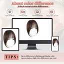 Clip in Bangs 100% Real Human Hair, Darkest Brown French Fake Bangs, Bangs Hair Clip & Clip On Bangs for Women, Fringe with Temples, Natural Blend