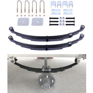 Trailer Leaf Spring Kit 3500lb Single Trailer Axle 4 Leaf Spring Kit with U-Bolt Kit & Single Trailer Axle Hanger Kit