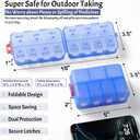 NEW Foldable & Double Protection Portable Weekly Pill Organizer 2 Times A Day with Etched Labels, AM PM 7 Day Week Medicine Box, Daily Travel Pill Case Dispenser for Vitamin, Supplement - Clear Blue