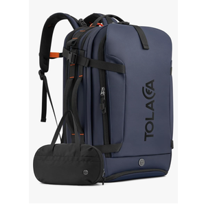 Tolaccea Travel Laptop Backpack, TSA Friendly Flight Approved Carry-on Business Rucksack Work Backpack with Extra Toiletry Bag, Dual Storage for 17.3" Laptop and 12.9" Tablet, 40-45L Expandable