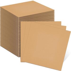 Henoyso 110 Pack 12 x 12 Inch Corrugated Cardboard Sheets Flat Cardboard Sheets Packaging Inserts Flat Square Inserts Squares Separators for Shipping Packing Mailing Crafts(Brown)