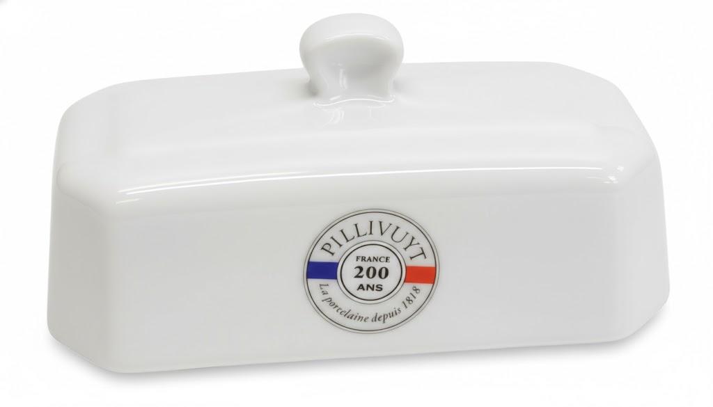 White Ceramic Butter Cover Dish Top Only