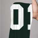 Women's Number Graphic Mesh Oversized Jersey Shirts Y2K Half Sleeve V Neck Athletic Shirts (L)