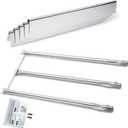 Hisencn Grill Parts Replacement for Weber Spirit E310, Spirit 700, Genesis Silver/Platinum B C, Weber 900 (with Side Control Knobs), 7508 Stainless Steel Burner 28 1/8" and 7537 Flavorizer Bar 22 1/2"