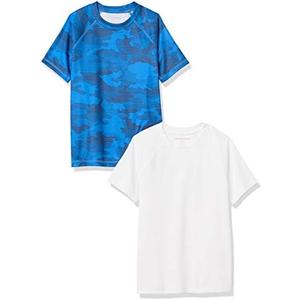 Amazon Essentials Boys and Toddlers' UPF 50+ Short-Sleeve Swim Shirt, XL (12)