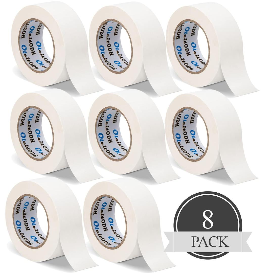 White Gaffer Tape 2 inch x 240 Yards Heavy Duty Gaffers Floor Tape Matte Finish Gaffe Gaffing Goon Pro Cloth Tape for Film Schools, Broadcasting Classes, Box-Sealing,Non-Reflective, Easy to Rip