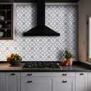 Ackland Encaustic Porcelain Floor & Wall Tile |Amara White Sareen | 8" x 8" Matte Finish | 0.55" Thick | 12 Pieces | 5.16 sq. ft./Box | Indoor/Outdoor | Backsplash, Bathroom