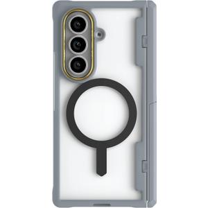 Ghostek Covert Clear Galaxy Fold 7 Case with Built-in Kickstand, MagSafe and Full Hinge Protection Designed for 2025 Samsung Z Fold7 (8") (Gray)